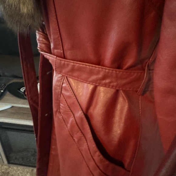 VINTAGE LEATHER LEOPARD FUR COAT MEDIUM - Picture 5 of 8